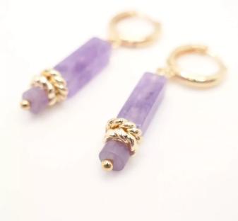 Boucles d’oreilles Lavanda – Améthyste naturelle