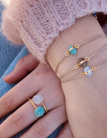 BRACELET MARTIA LABRADORITE BLANCHE