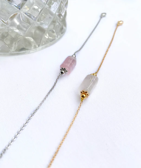 Bracelet Levigata Quartz rose