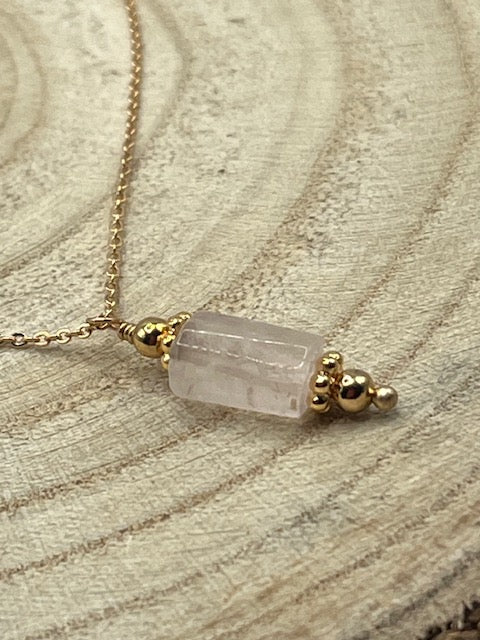 Collier Levigata Quartz Rose