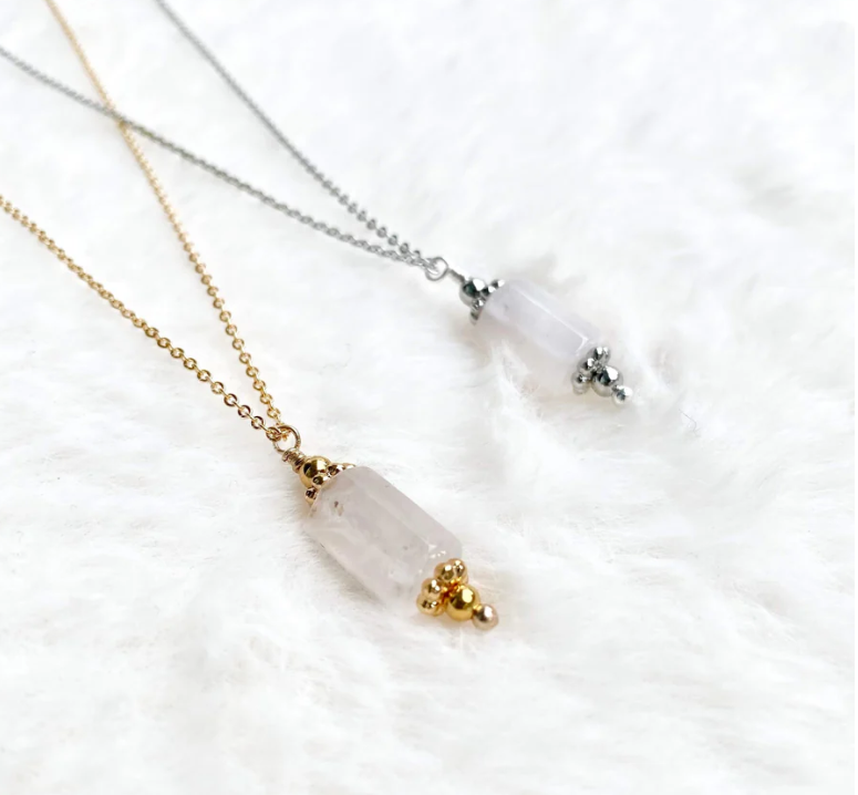 Collier Levigata Quartz Rose