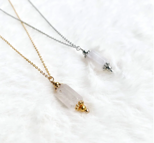Collier Levigata Quartz Rose