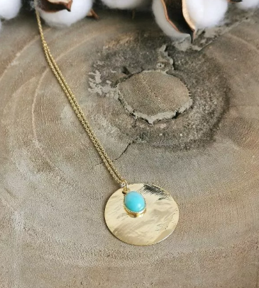 Collier Reflets d’Or Bleu