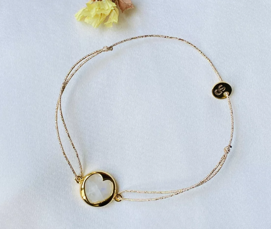 Bracelet Cuore di Pietra - Labradorite blanche