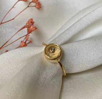Bague Lueur dorée Citrine et Diamant
