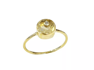 Bague Lueur dorée Citrine et Diamant