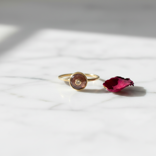 Bague Tourmaline Rose - marbre