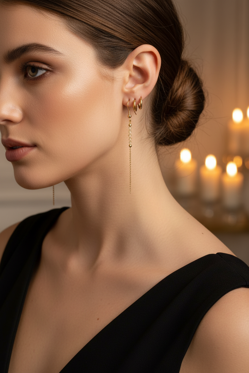 Boucles Perlita Citrine - tenue de soirée