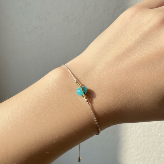 Bracelet turquoise petite pierre facettée