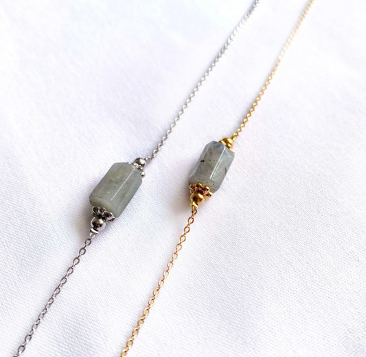 Bracelet Levigata en Labradorite · Plaqué Or