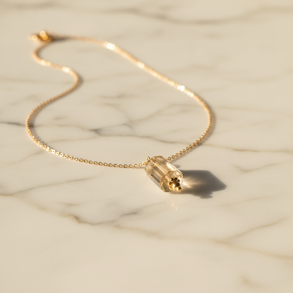 Collier Levigata Citrine – bijou en pierre naturelle fait main en France