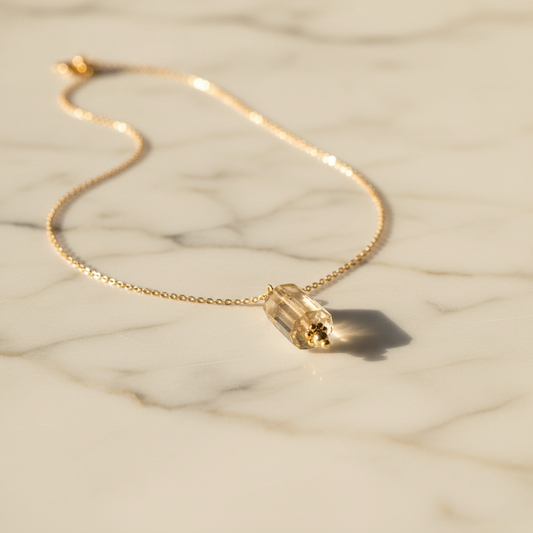 Collier Levigata Citrine – bijou en pierre naturelle fait main en France