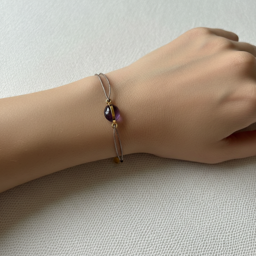 Bracelet Petra Améthyste porté au poignet